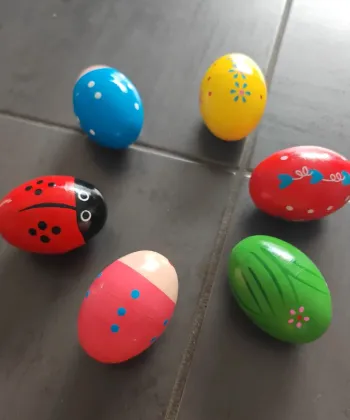 Maracasses en bois coloré