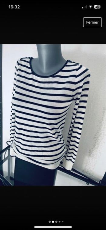 Pull tricot jersey marinière Naf Naf taille 36 excellent état
