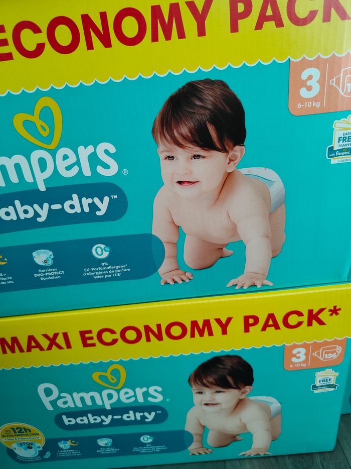 2 carton couche pampers taille03 - photo numéro 3