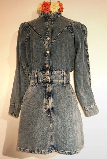 Robe jean manches bouffantes