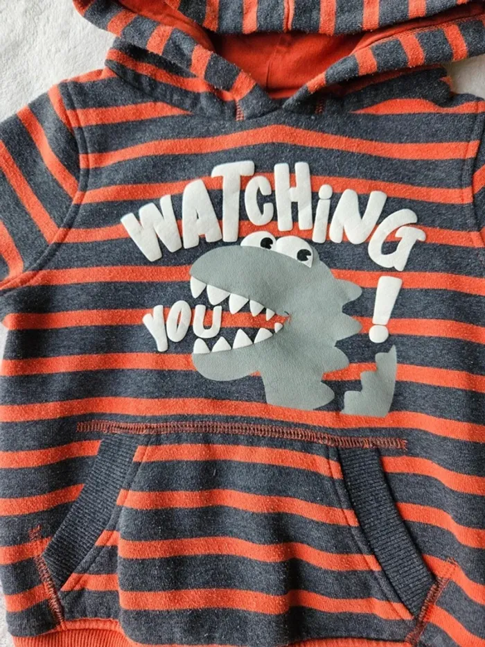 Sweat à capuche dinosaure 3 ans - photo numéro 2
