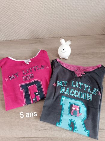 Lot de deux t-shirt Okaïdi 5 ans excellent état avec paillettes