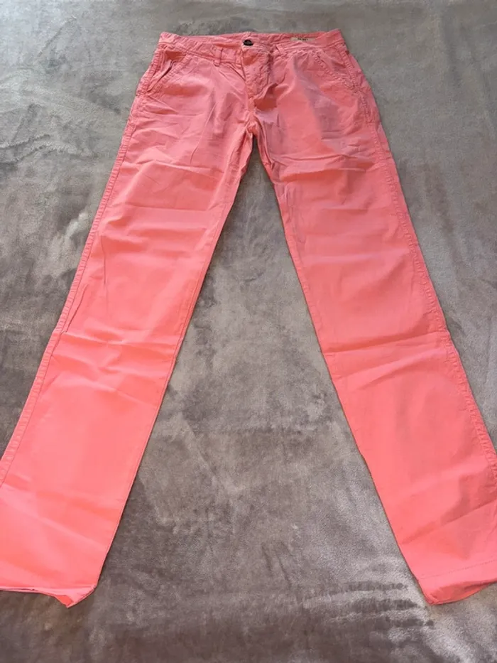 Pantalon rose corail femme Reiko taille 34 en très bon état - photo numéro 6