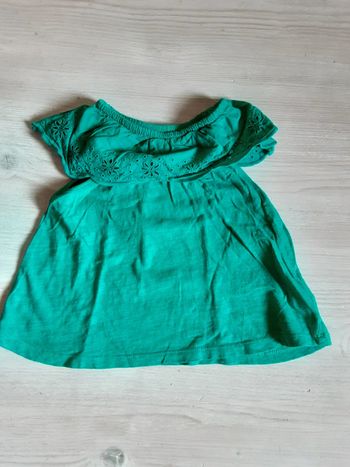 Débardeur avec volet brodé turquoise petrol éclatant T. 18-24 ans