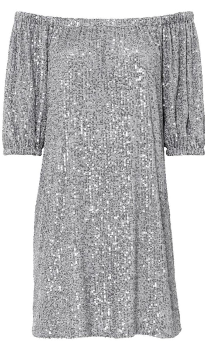 Robe à sequins avec doublure en très bon état couleur argenté taille 36/38 Bodyflirt.