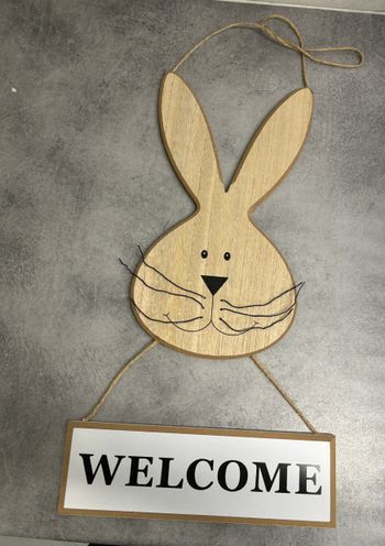 Décoration lapin en bois 
