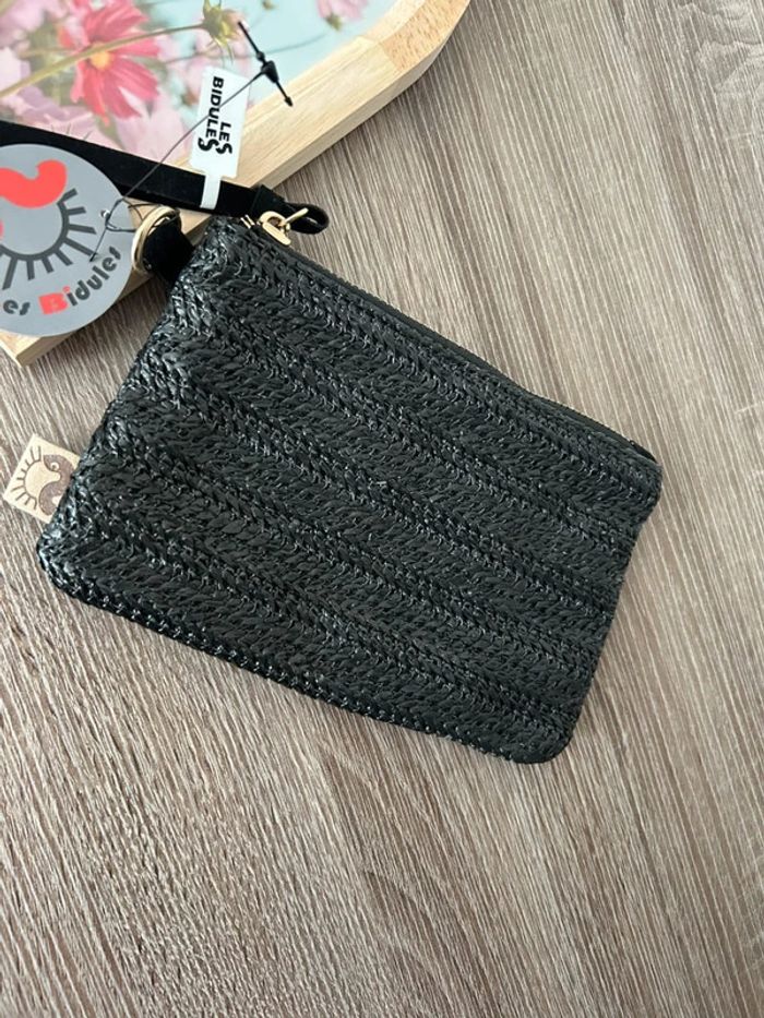 Pochette noire tressée - 17 x 11 cm - photo numéro 2