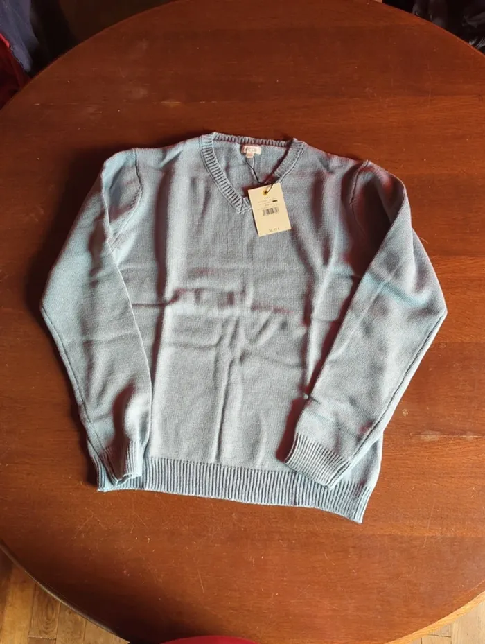 Pull turquoise clair neuf Gocco 11-12 ans