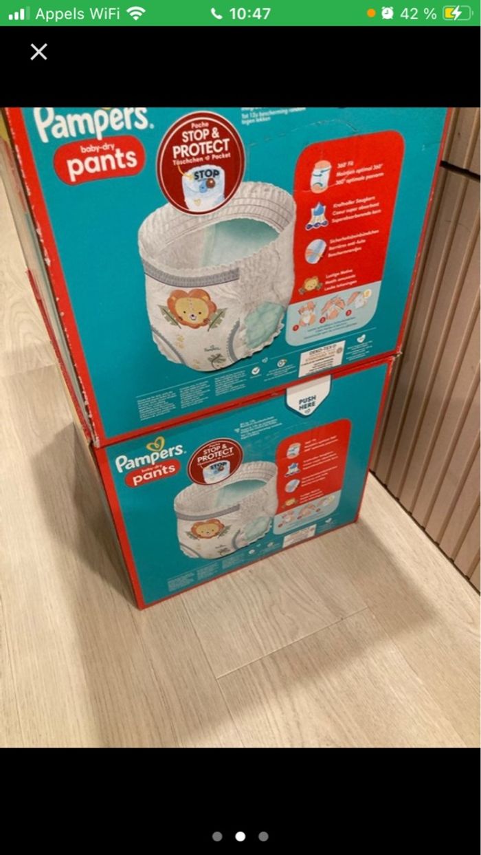 Lot de 2 boites de couches pampers pants par 80p - photo numéro 2