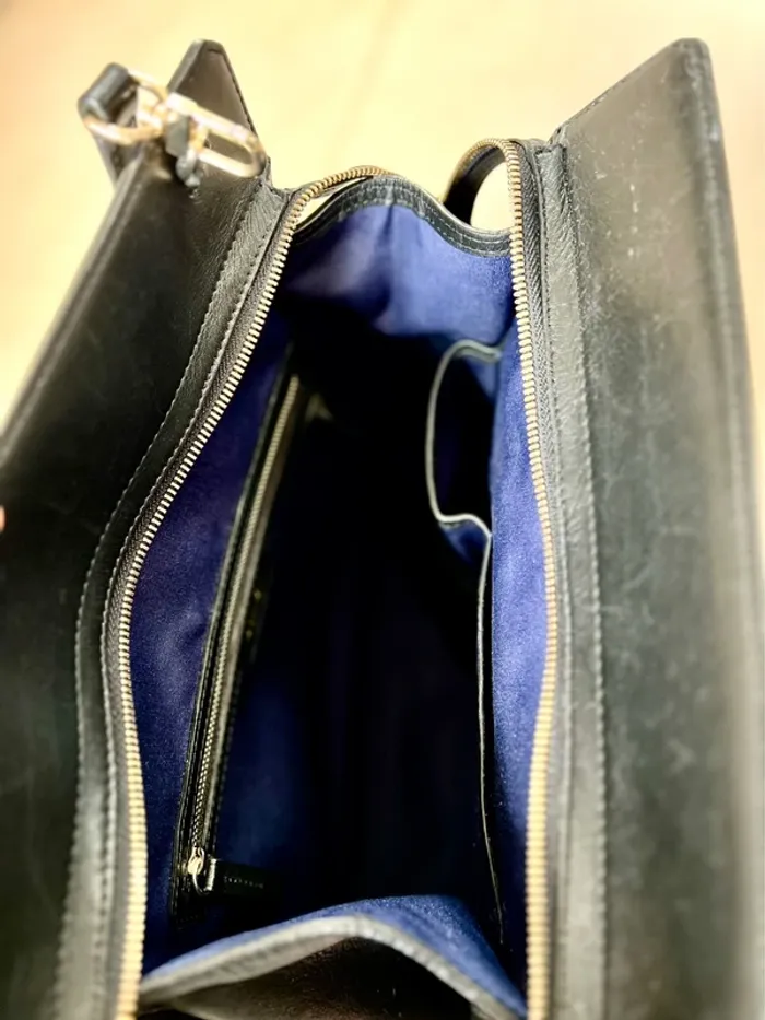 Sac à main noir, en cuir, avec porte carte, Le Tanneur - photo numéro 9