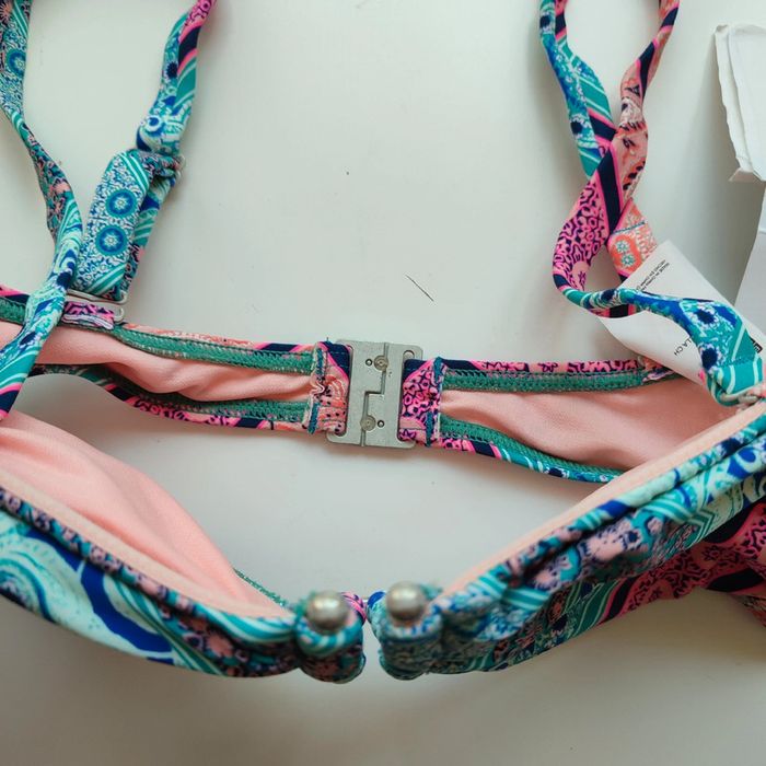 Haut de maillot de bain bleu et rose pour femme de taille 36 D, O'Neill - photo numéro 2