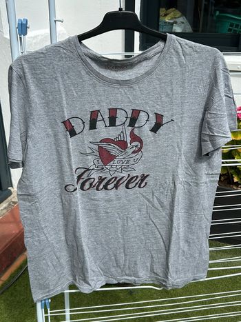 T-shirt gris imprimé motif Daddy I love you taille L