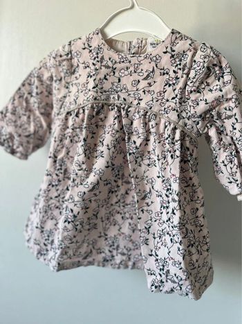 Robe velours fin rose pale 9 mois