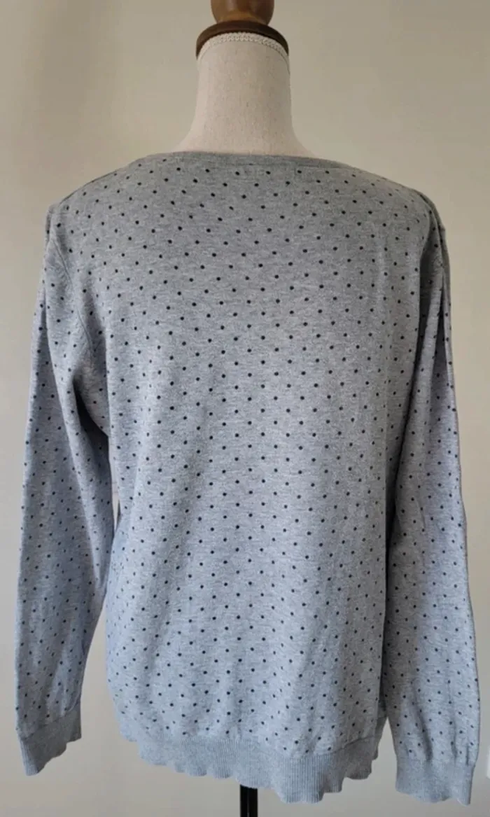 Pull gris à motifs en coton Kiabi Taille XL ou 44 - photo numéro 6