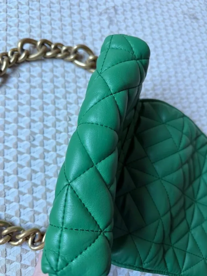 Superbe sac matelassé simili cuir vert Zara état neuf 🌸 - photo numéro 7
