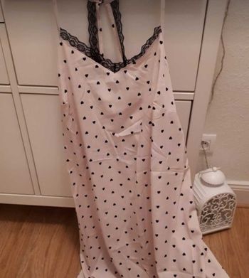 Nuisette rose pâle et petits cœurs noir 40/42