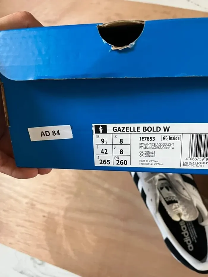 Adidas Gazelle Bold White Black 42 - photo numéro 4
