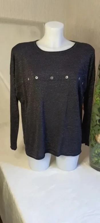 Tee-shirt femme noir pailleté "WHOO" Taille XXL