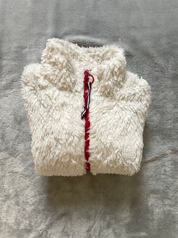 Veste polaire Sherpa Tommy Hilfiger écrue & rouge - S