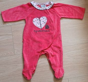 Pyjama velours rose "Obaïbi" 3M