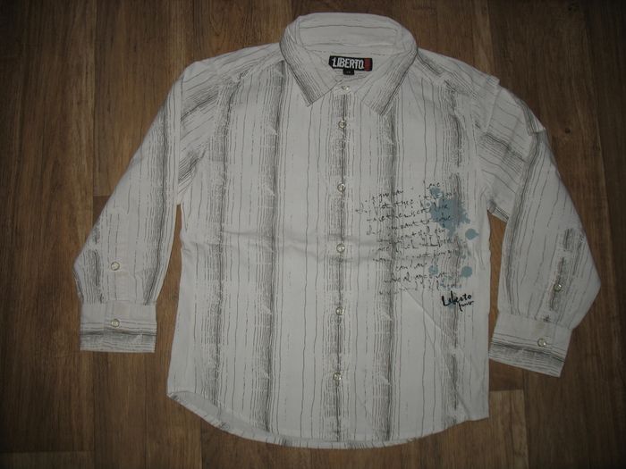 CHEMISE ML BLANCHE A RAYURES GRISES GARÇON "LIBERTO" - 6 ANS - n°01 - photo numéro 2