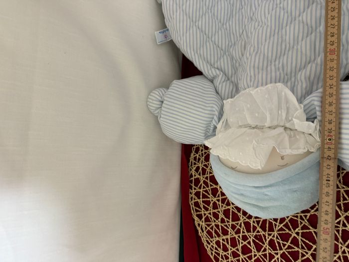 POUPEE LUTIN MOULIN ROTY DOUDOU BLEU RAYE COL BLANC range pyjama - photo numéro 4