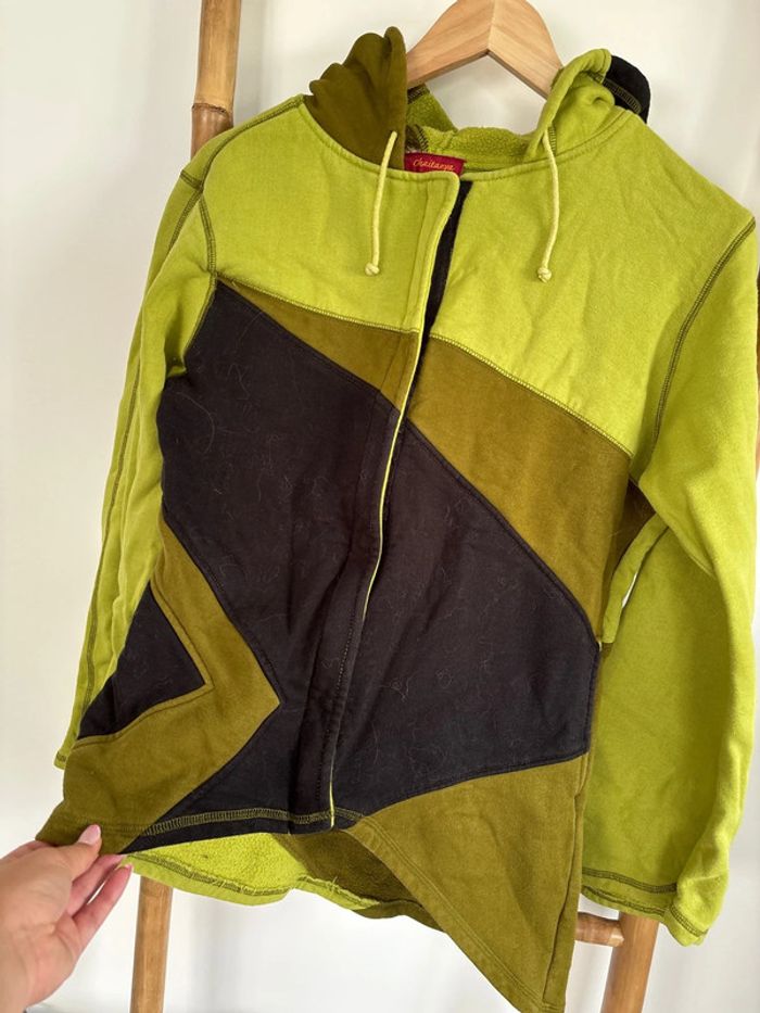 Veste verte avec capuche lutin - photo numéro 5