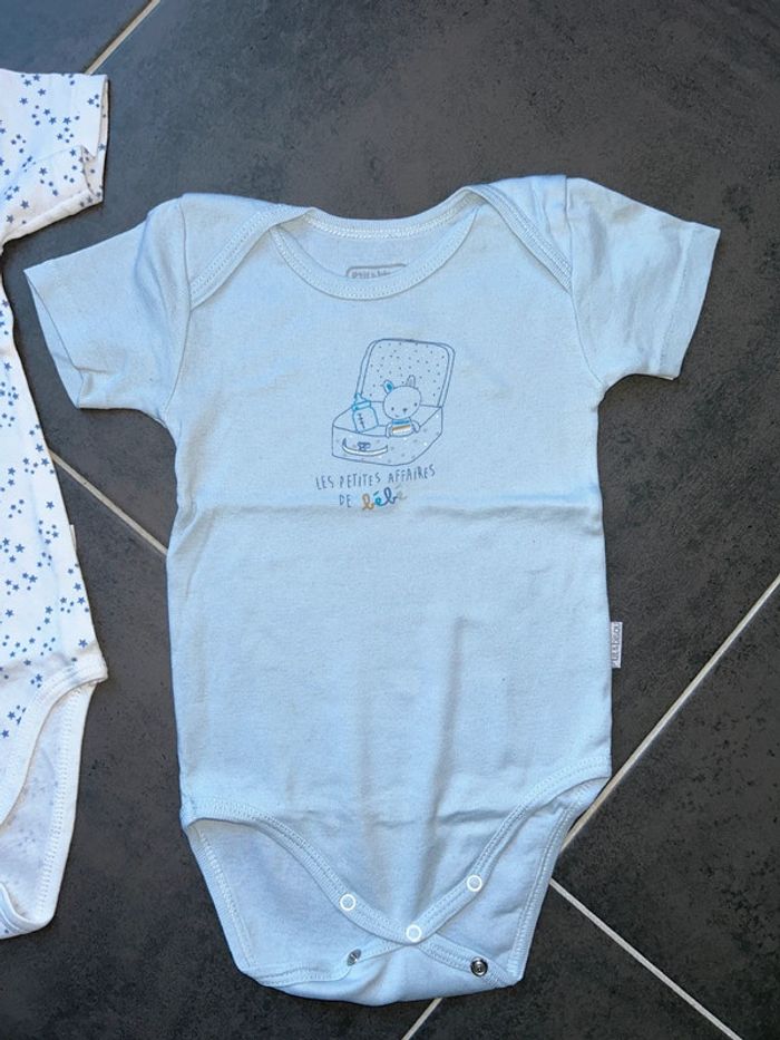 Lot de 2 bodys manches courtes bébé fille et/ou garçon p’tit bisou - photo numéro 2
