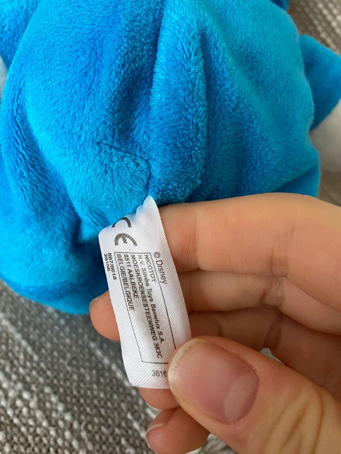 Peluche doudou 30cm Disney donald bébé pyjama bleu canard blanc bon état - photo numéro 4