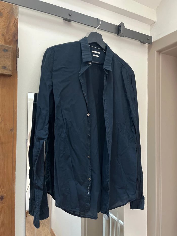 Chemise IKKS unie bleu marine