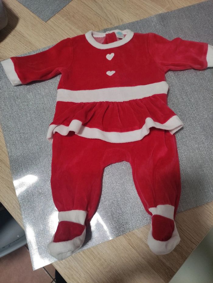 Pyjama velours de Noël fille 3 mois