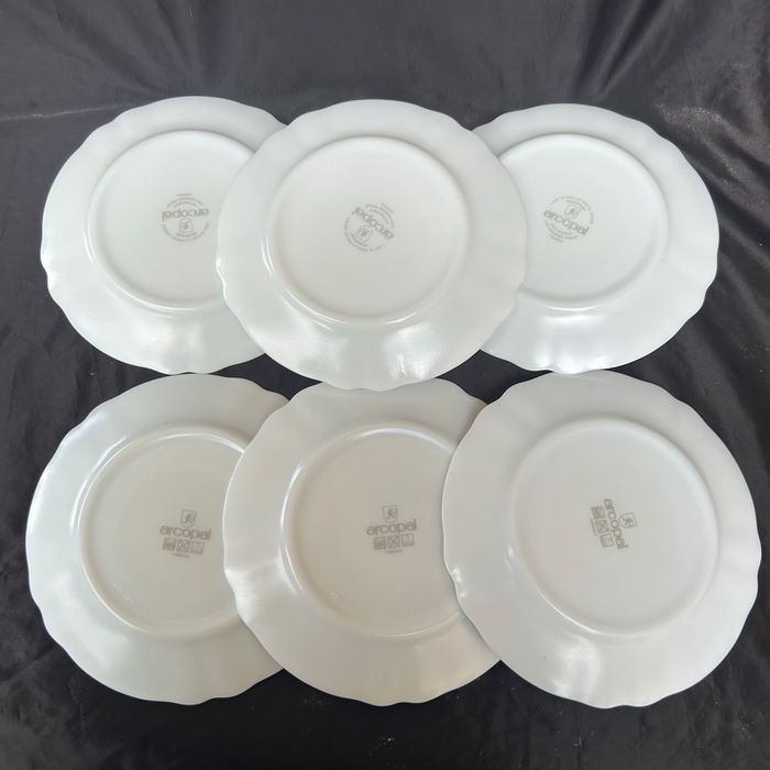 6 assiettes à dessert vintage Arcopal pois de senteur - photo numéro 5