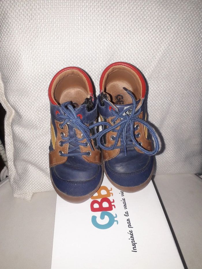 GBB chaussures montantes bleu jaune rouge cuir pointure 24 - photo numéro 2
