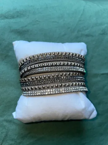 Bracelet double tour gris