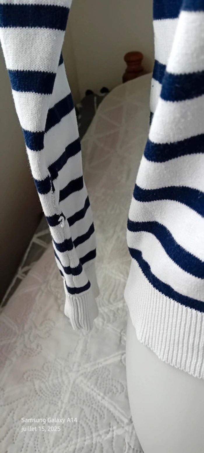 Pull marinière motif cœur marine et blanc femme 38/40 influx - photo numéro 16