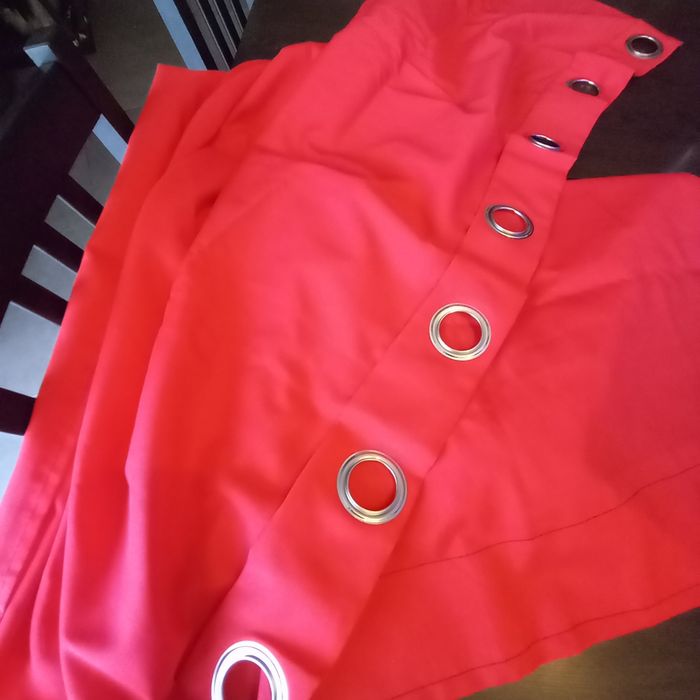 Lot de 2 paires de rideaux voiles rouge - photo numéro 5