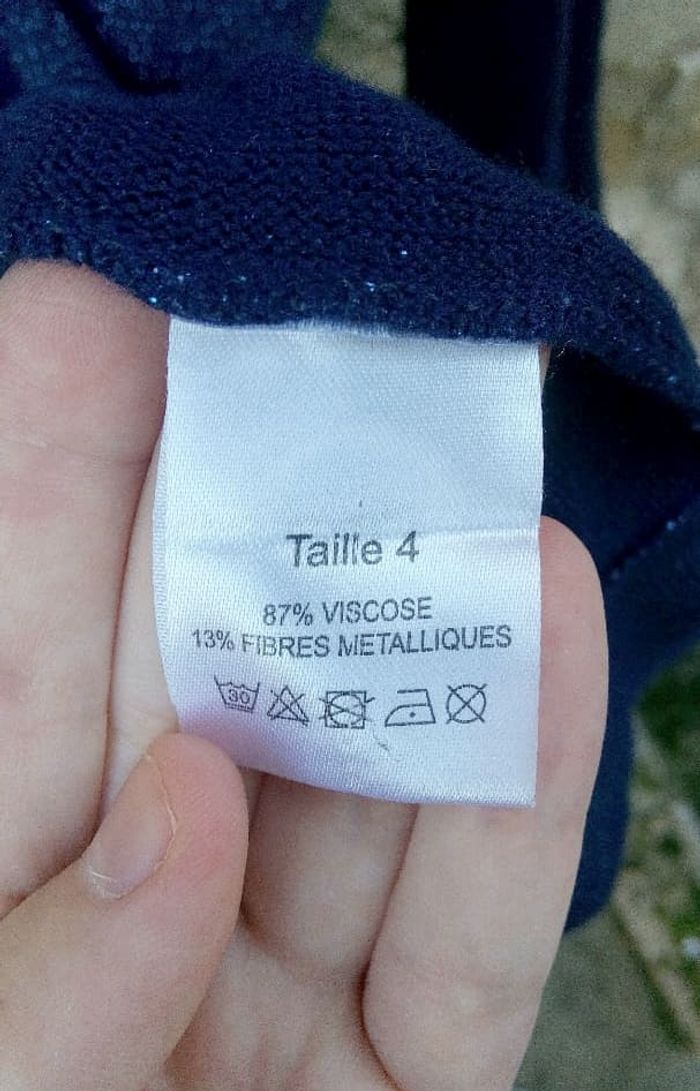 Pull bleu marine pailleté femme taille 4 Christine Laure - photo numéro 4