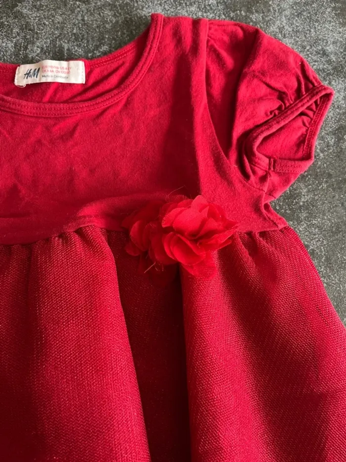 Robe manche courte rouge 4-6 ans H&M - photo numéro 3