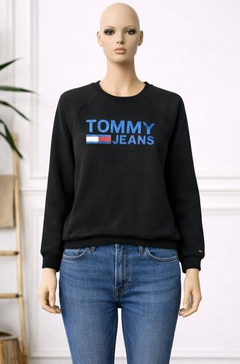 Sweat Tommy Jeans Tommy Hilfiger noir logo taille M femme streetwear