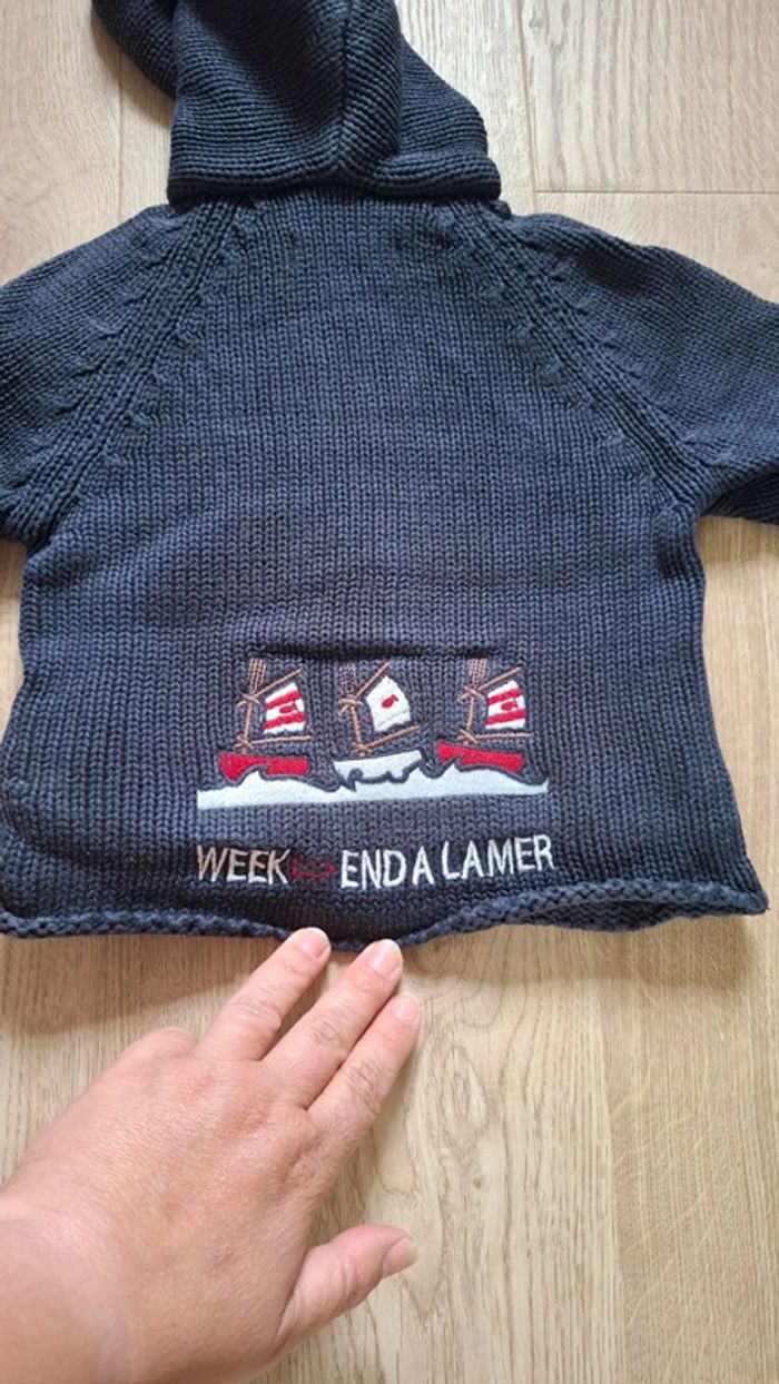 Gilet 12mois "Week-end à la mer" TBE - photo numéro 5