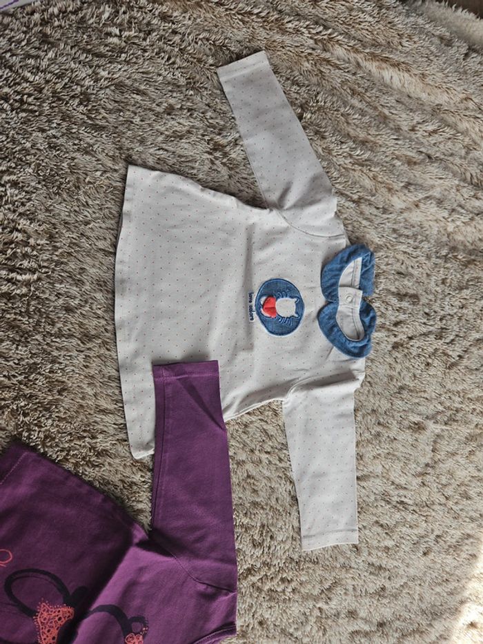 Lot tee-shirts manches longues fille 6 mois - photo numéro 2