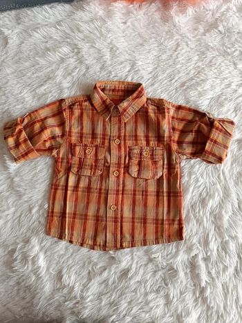 Chemise 2 en 1 manches longues et courtes à carreaux T. 12 mois Tissaia