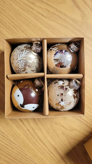 Lot de 4 boules en verre Neuves 🎄