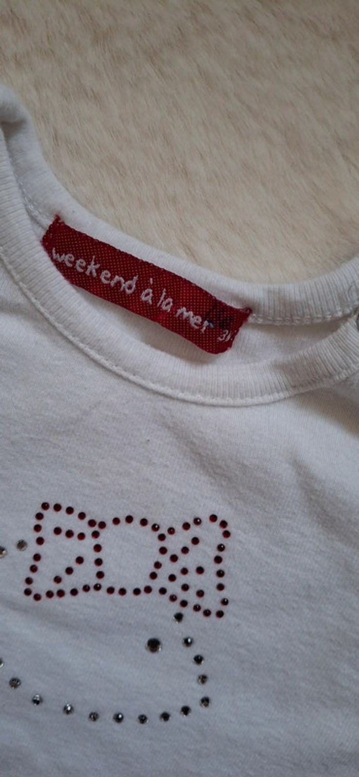 T shirt Weekend à la mer taille 3 mois - photo numéro 3