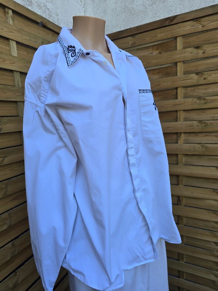Chemisier brodé 🍒vintage 70 Nogaret🍒taille 42/44 - photo numéro 2