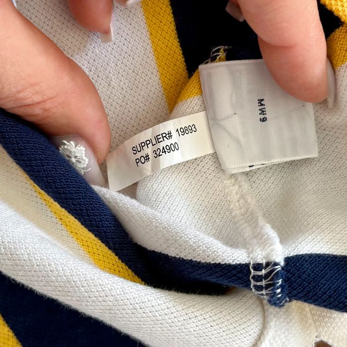 Polo/chemise/T.shirt/ rayé blanc, bleu marine et jaune Polo Ralph Lauren pour homme, taille M - photo numéro 7
