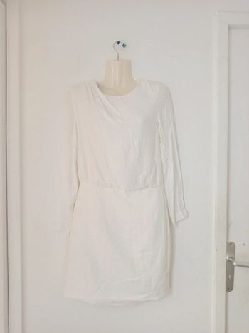 Robe blanche chic manches longues femme c