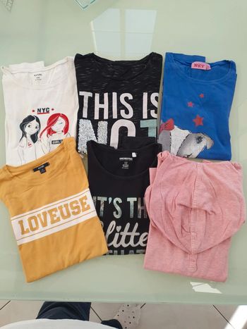 Lot de 6 tee-shirts ML 12 ans
