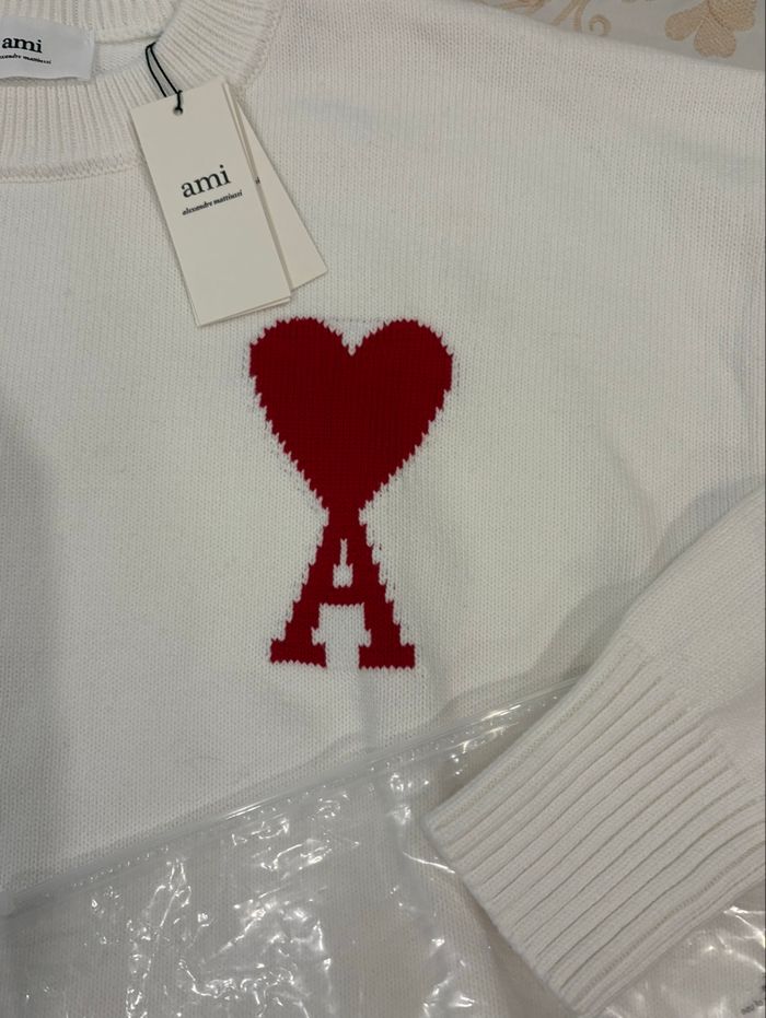 Pull AMI Paris Blanc Taille S - photo numéro 2