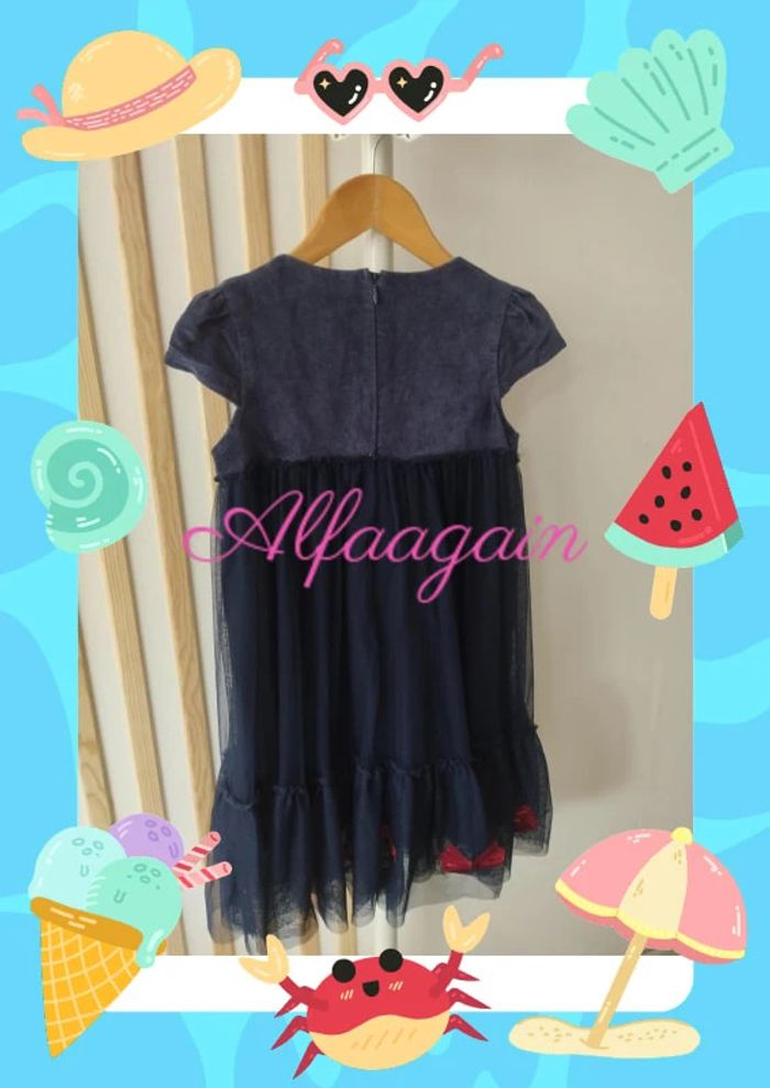 Robe velours tulle bleue original marines 7/8ans - photo numéro 8